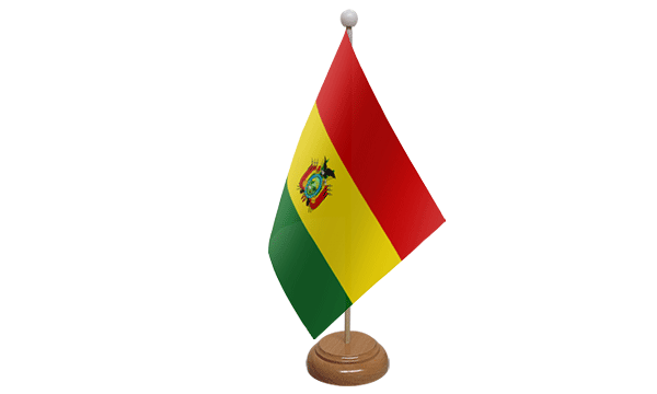Bolivia Small Flag with Wooden Stand